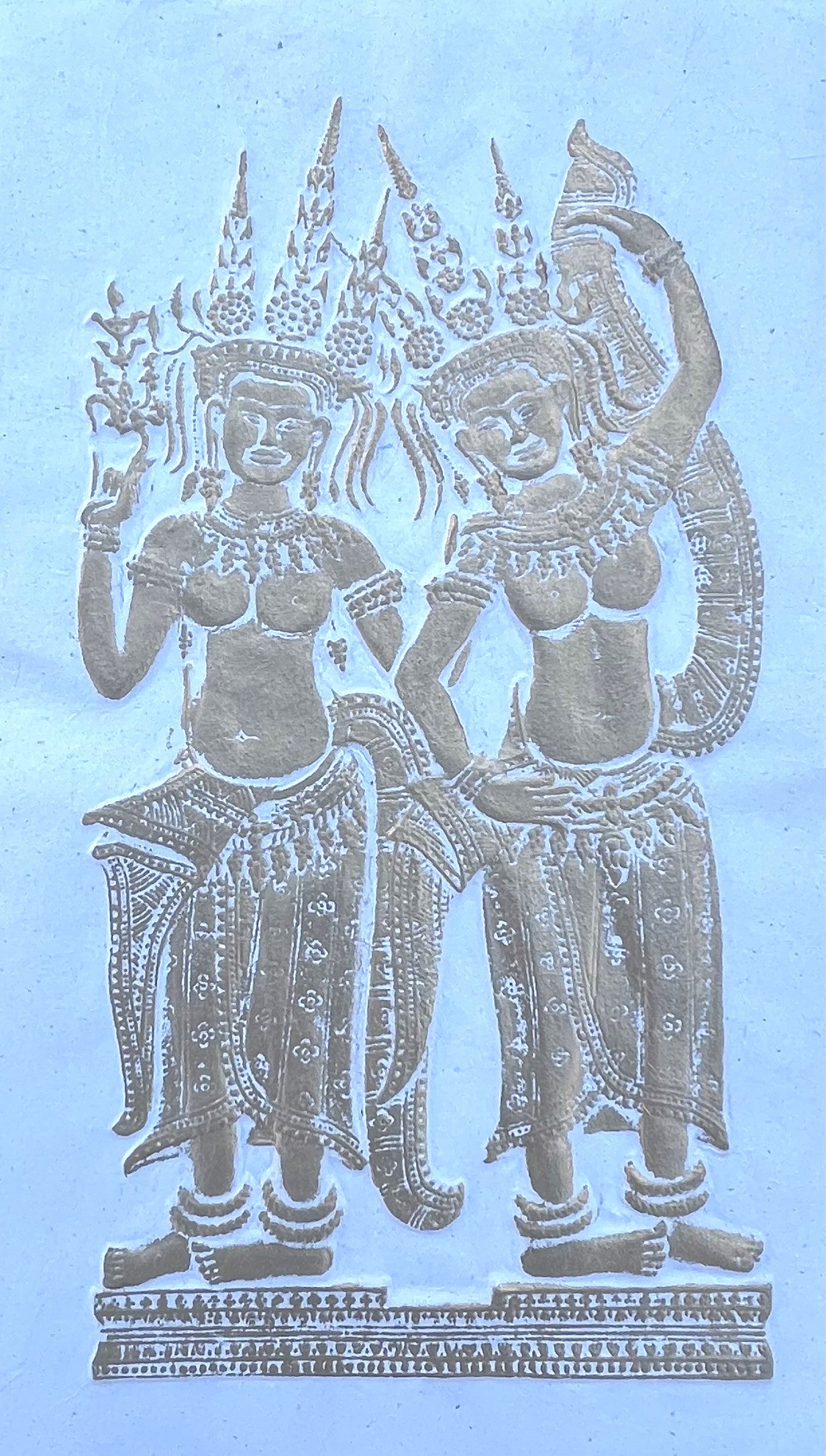 Art - Two Apsaras Dancer's Relief (Rubbing Print)