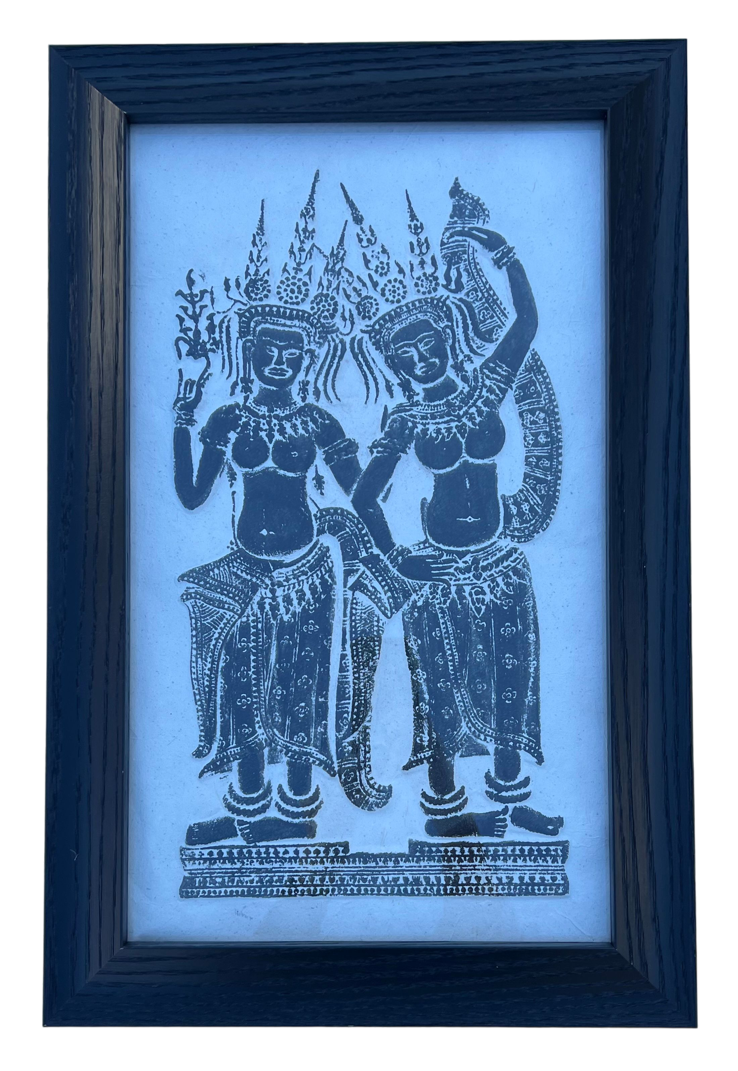 Art - Two Apsaras Dancer's Relief (Rubbing Print)