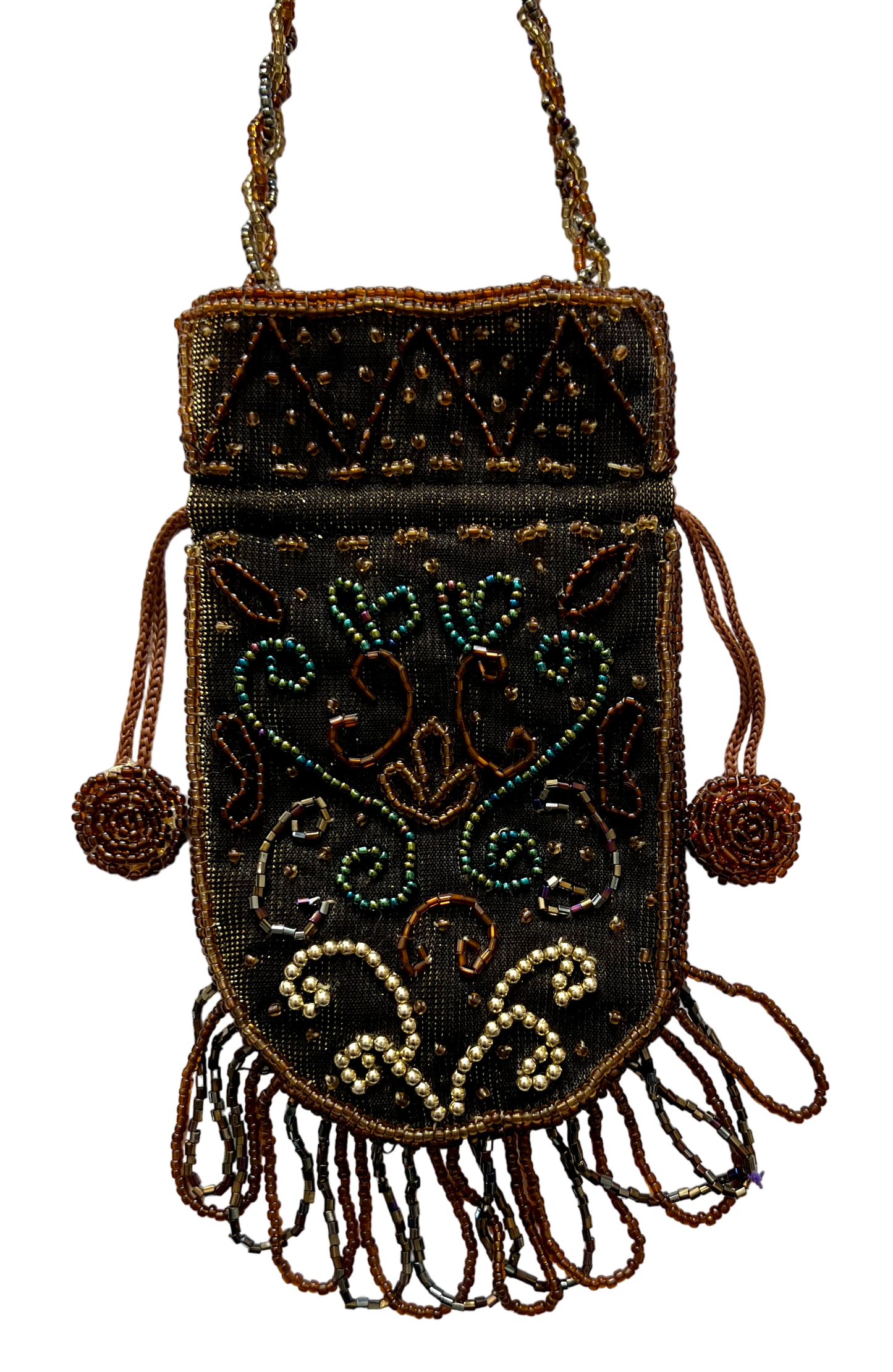 Sling Bag Beaded Pom Pom