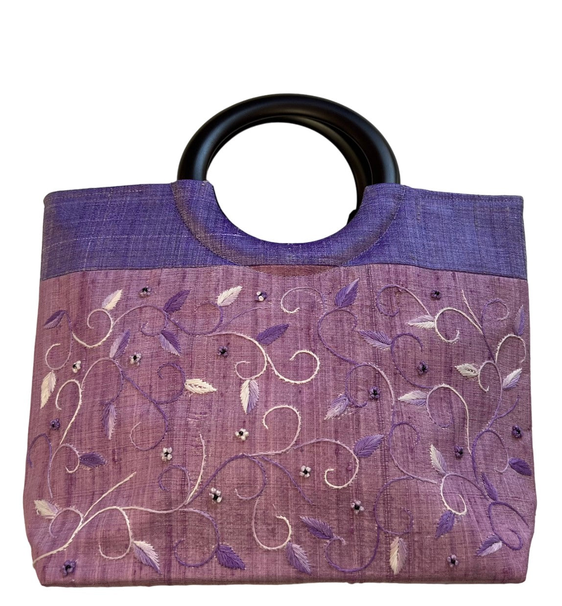 Silk Handbag Two Toned Purple