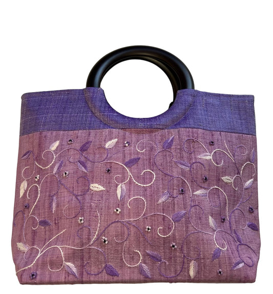 Silk Handbag Two Toned Purple