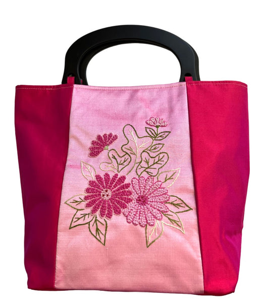 Silk Handbag Red & Pink